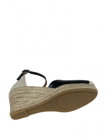 ALPARGATA CUÑA HEBILLA, PIEL | CABRERA
