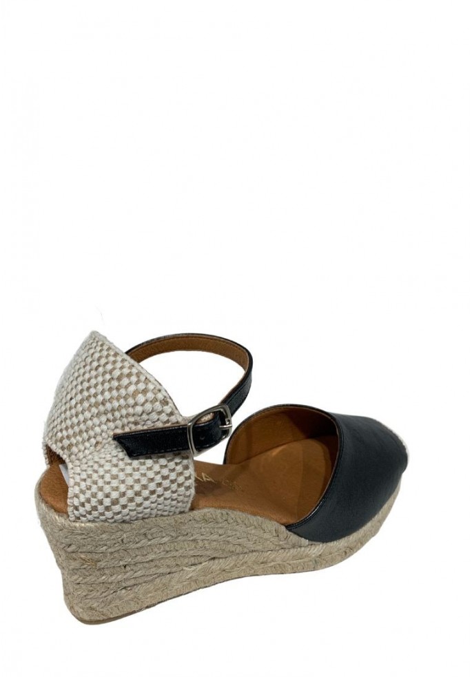 ALPARGATA CUÑA HEBILLA, PIEL | CABRERA