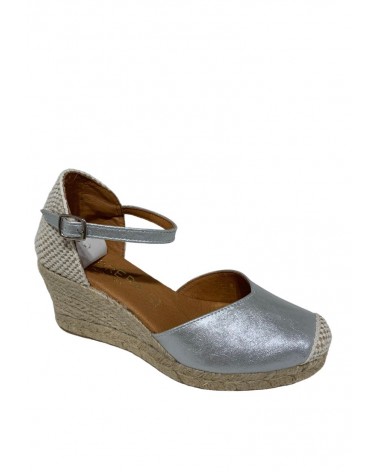 ALPARGATA CUÑA HEBILLA, PIEL | CABRERA