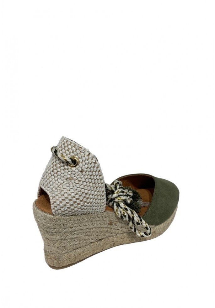 ALPARGATA CUÑA DE PIEL CON CORDON |...