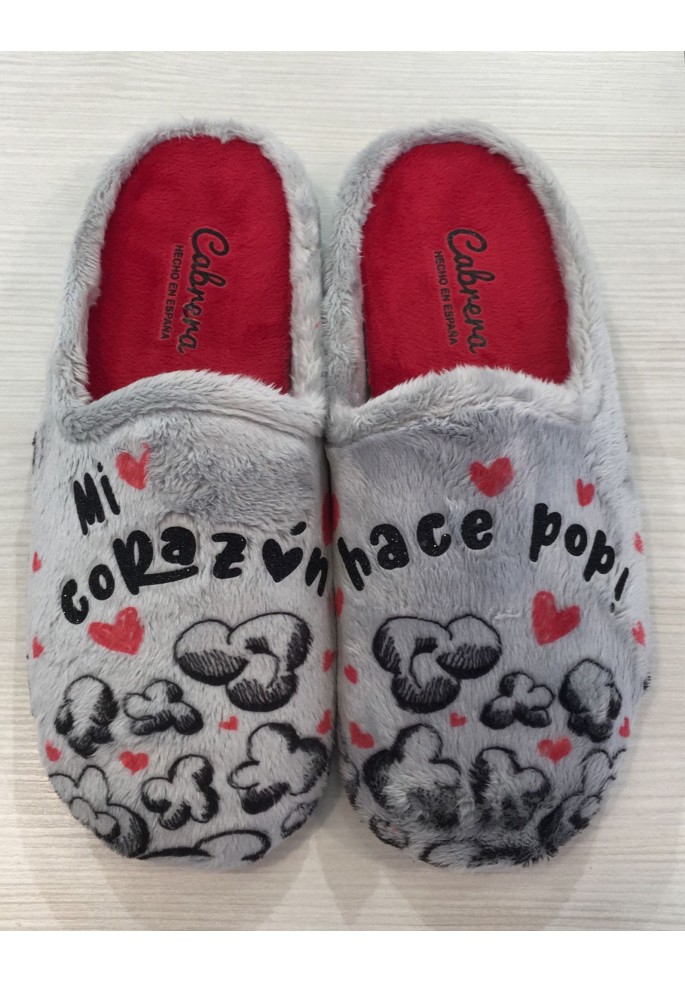 PANTUFLA MI CORAZON HACE POP | CABRERA