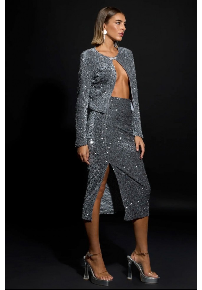 FALDA MIDI LENTEJUELA | BOTTINA