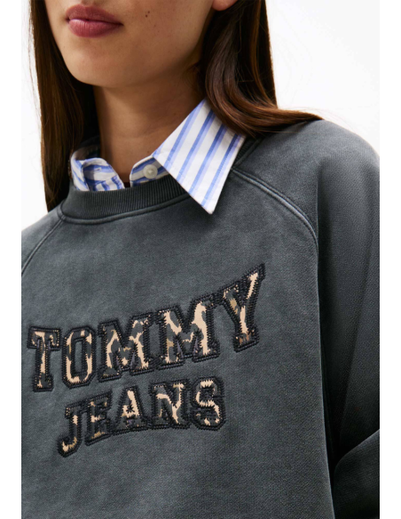 SUDADERA LEOPARD VARSITY CREW | TOMMY HILFIGER